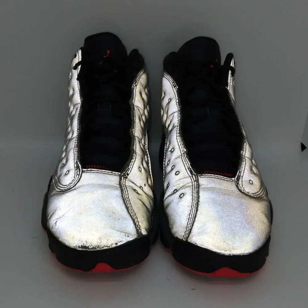 Nike Air Jordan 13 Retro Boy's Pre-owned Reflective Silver Sneakers - sz. 4 1/2Y
